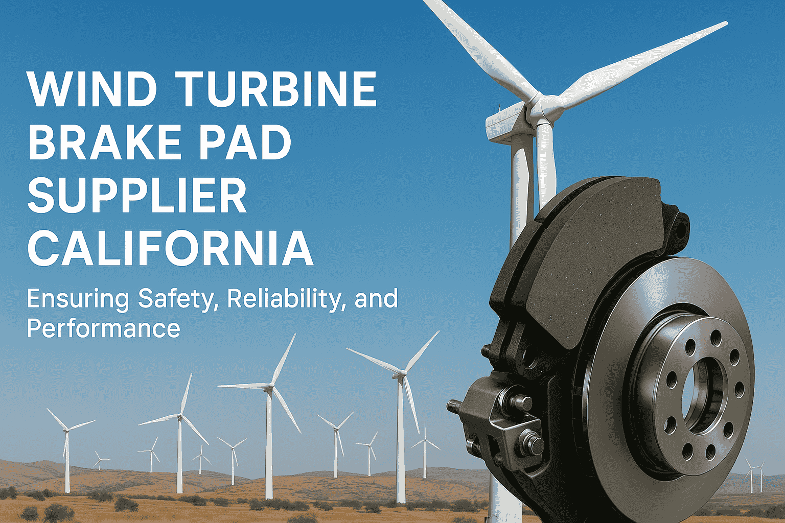 Wind Turbine Brake Pad Supplier California – Ensuring Safety, Reliability, and Performance